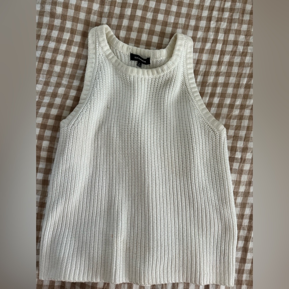 525 America Ivory Knit Sleeveless Top